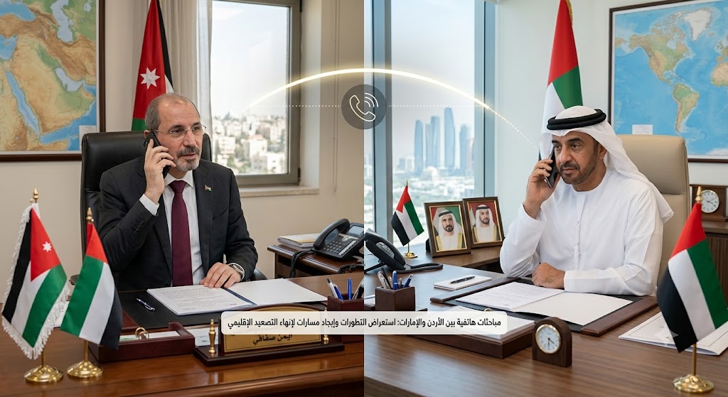 الصفدي ونظيره الإماراتي يتشاوران هاتفياً حول مساعي تهدئة التوترات الإقليمية